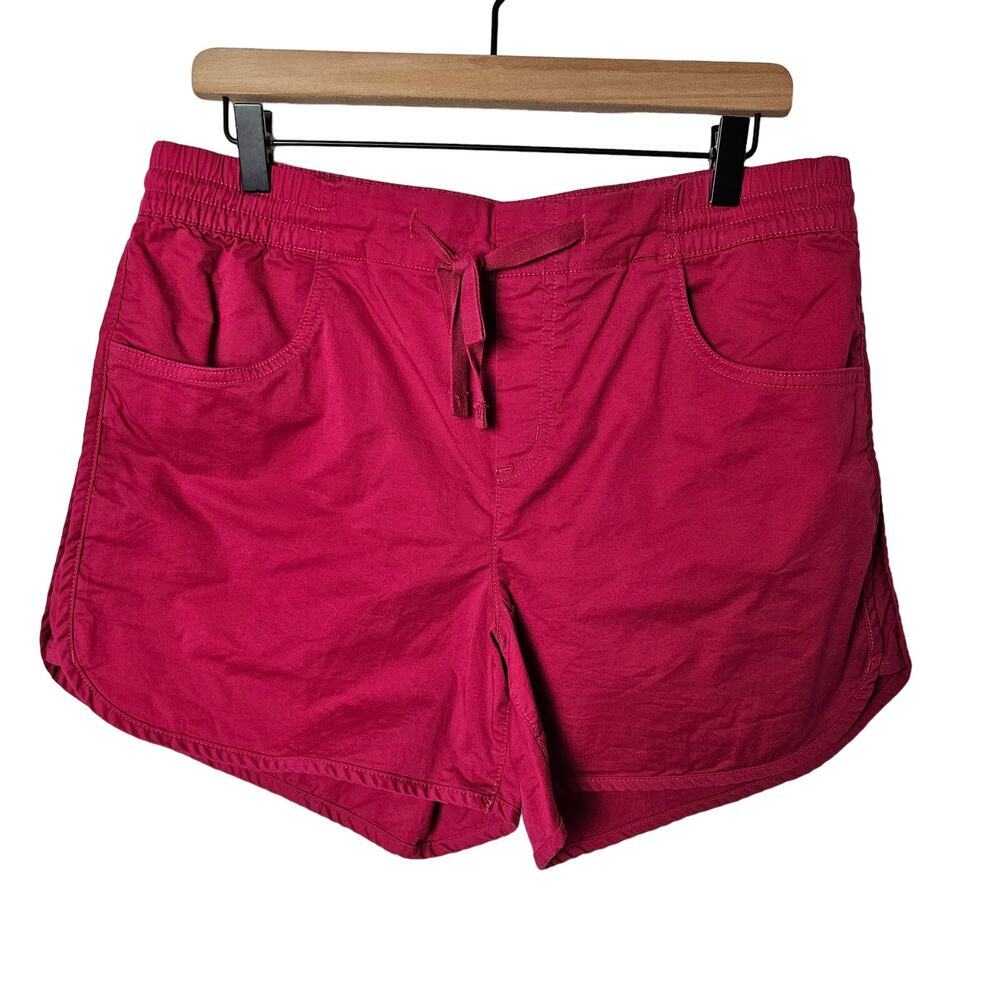 Eddie Bauer Aspire Pull‎ On Short Women's 12 Hot Pink Elastic Waist Cotton Twill